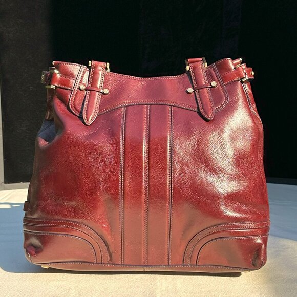 Cole Haan Burgundy Leather Satchel - Picture 1 of 7